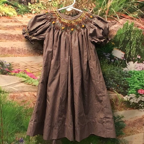 remember nguyen Other - Smocked thanksgiving fall bishop dress 3m 6m 9m
